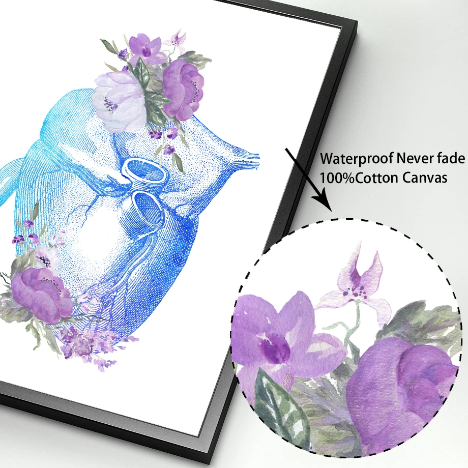 

Muscle Foot Bone Heart Anatomy Skeleton Wall Art Canvas Painting Nordic Posters And Prints Wall Pictures For Doctor Office Decor