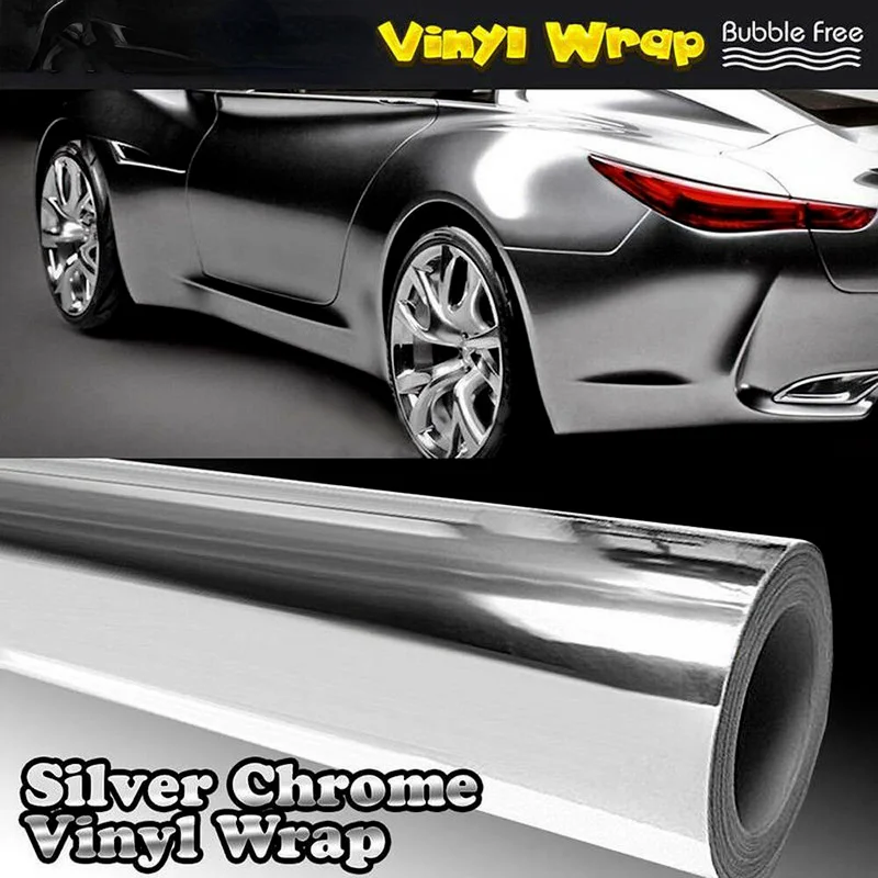 Silver Auto Car Styling Body Electro Coating Change Color Film Chrome Plating Mirror Vinyl Wrap Electroplate Sticker Decal Sheet