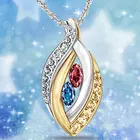 Красное и синее ожерелье с кристаллом, изысканная Золотая и серебряная подвеска, модное и элегантное ожерелье для дам