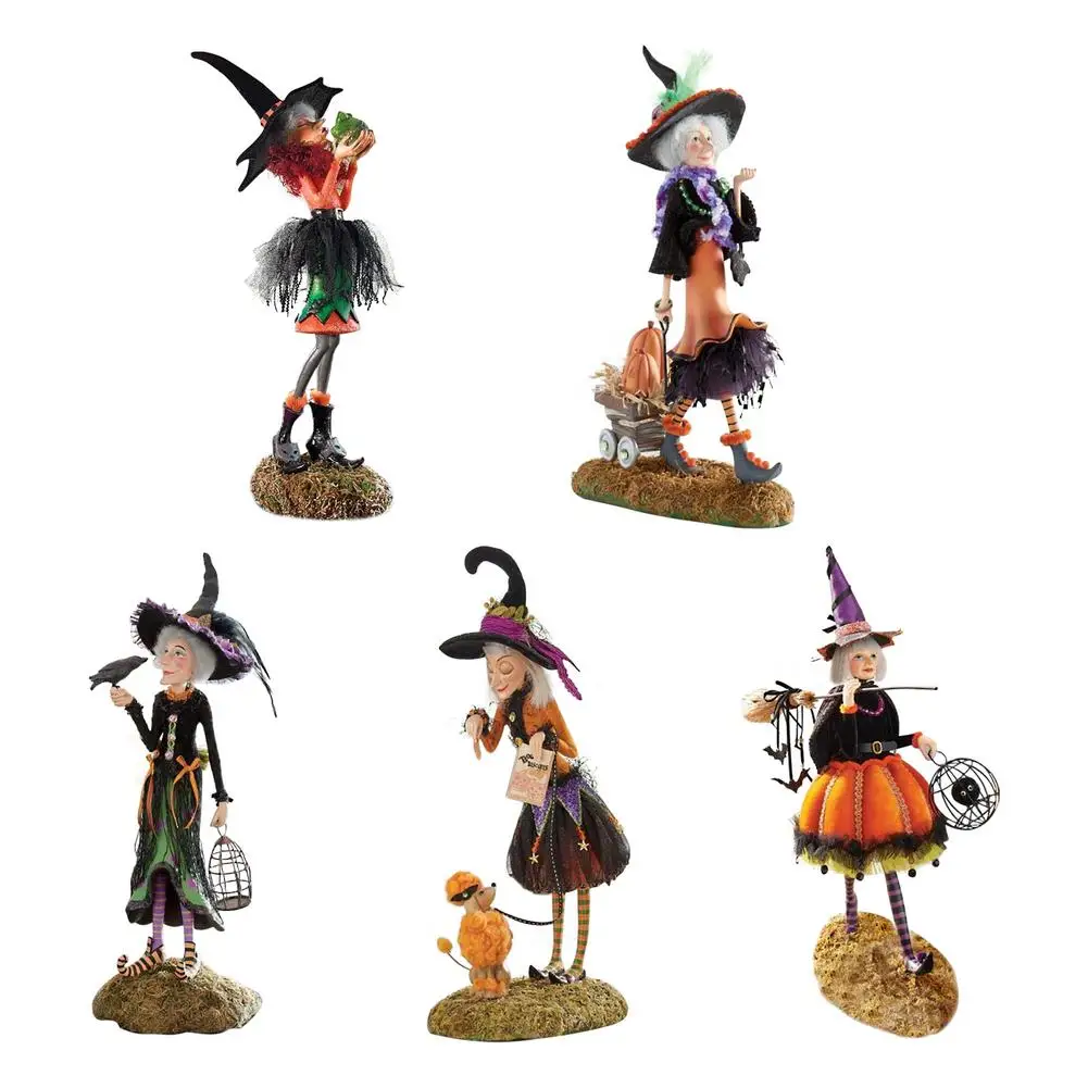 

Halloween Decoration Figure Witch Statue Daphne Belinda Pumpkin Witch Doll Props Figure Sculpture Halloween Decoration for Home