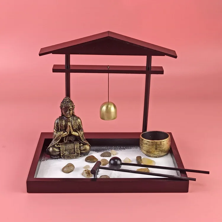 

Chinese Buddhist Zen Sand Table Decoration Resin Micro Landscape Ornaments Creative Home Candle Holder Ornaments