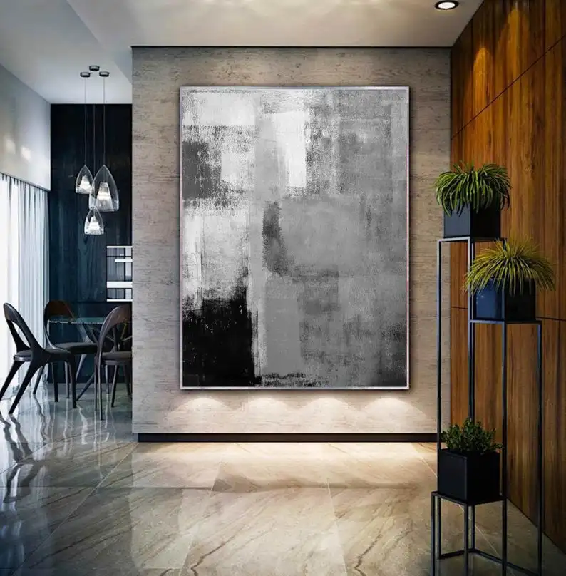 

Large Abstract Wall Art Black And White Painting Abstract Painting Original Large Oil Painting Abstract Living Room Painting