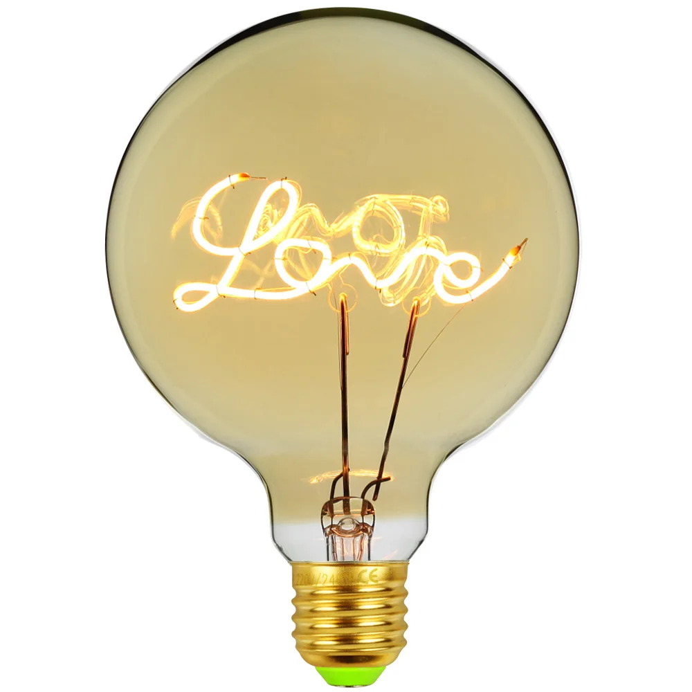 Марочные шарики edison домашняя декоративная светодиодная лампа накаливания 4 Вт с регулируемой яркостью G125Love Home Yes Note Copid's Arrow настольная лампа