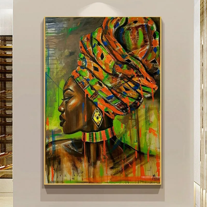 

African Black Woman Graffiti Art Posters and Prints Abstract African Girl Canvas Paintings on The Wall Art Pictures Wall Decor