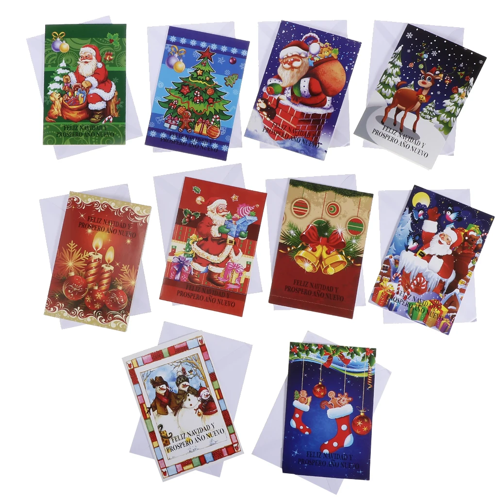 Поздравительные открытки с конвертами на Рождество 10 шт./компл. поздравительные