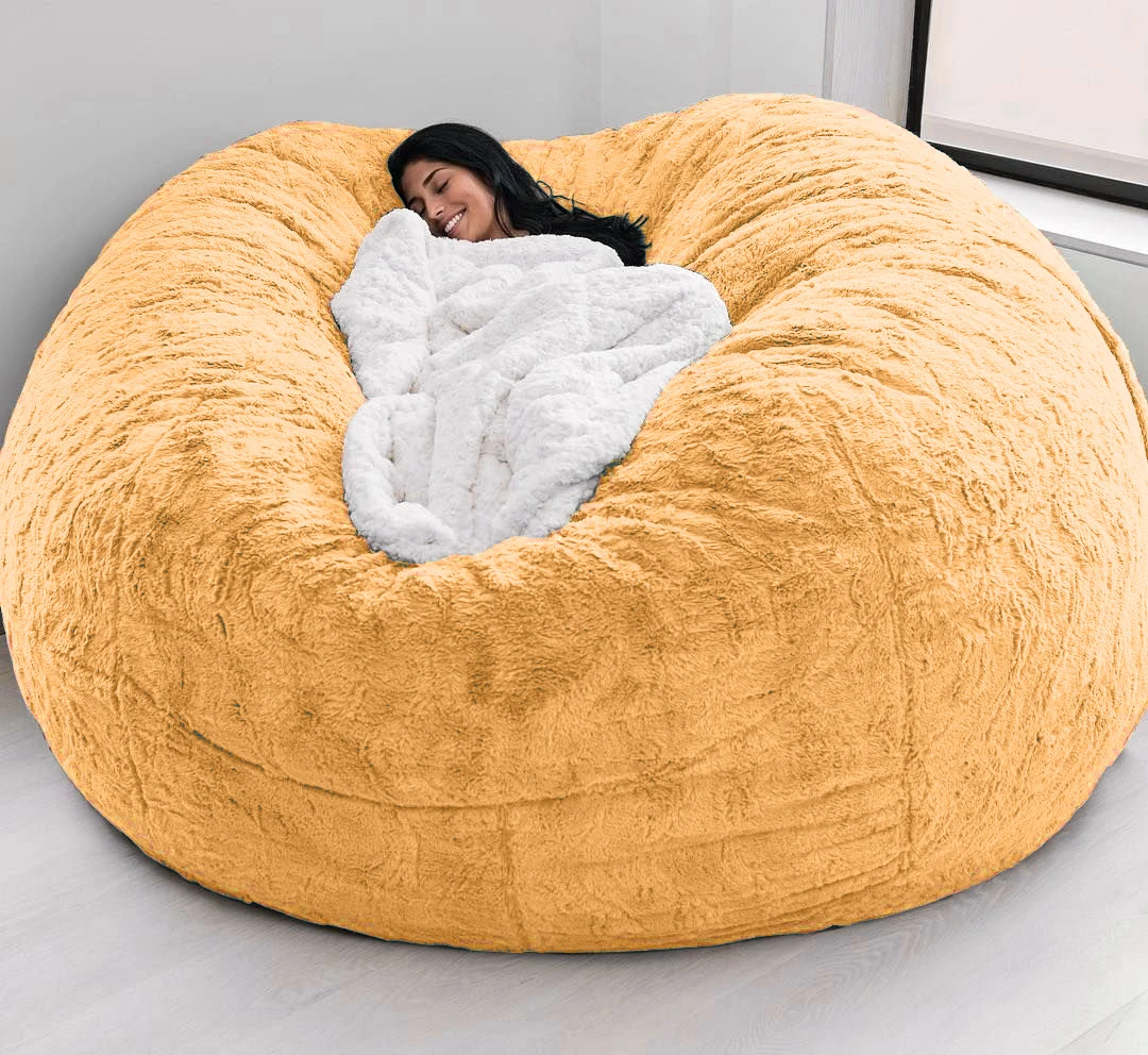 

Dropshipping Living Room Furniture Fur Giant Bean Bag Cover Sofa Coat For Living Room Relax