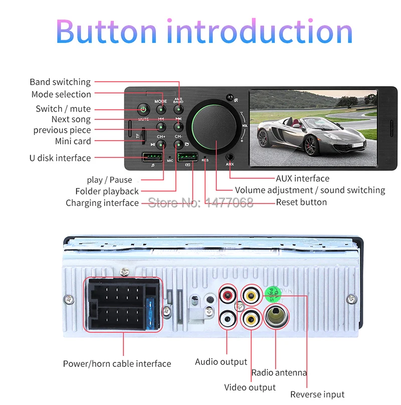 1 Din автомагнитола 4," MP5 Аудио Видео плеер Bluetooth A2DP usb зарядка TF Aux пульты высокой мощности в тире головное устройство PHYEE 7805