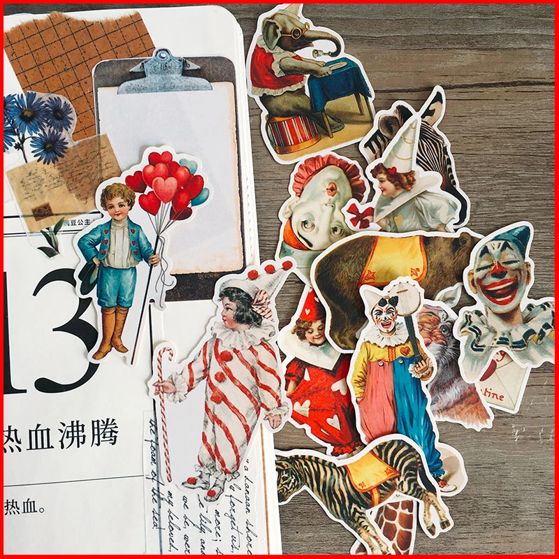 Клоун Цирк Винтажный персонализированный альбом для стикеров Скрапбукинг