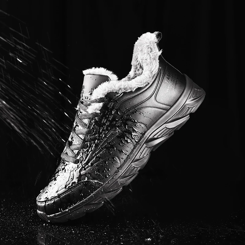 

Winter Men Boots Waterproof Snow Boots Comfortable Sneakers Men Work Casual Shoes Non-slip Light Rubber Sole Walk Shoes Men