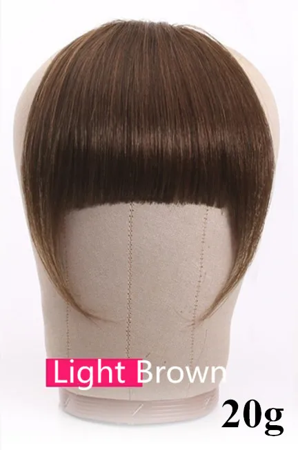 Brown 20g temple Halo Lady beauty, блонд, человеческие волосы, челка, на заколках, для наращивания, не Реми, на заколках, бахрома, волосы, тупой срез, челка, 613 блонд, аккуратный взрыв - Цвет: Brown 20g temple