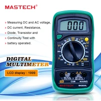 mastech mas830l mini digital multimeter handheld lcd display dc current tester backlight data hold continuity diode hfe test