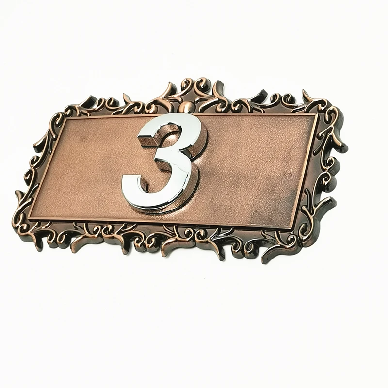 

Bronze Door Plate Set With One Digit Numberm Silver Color 5cm