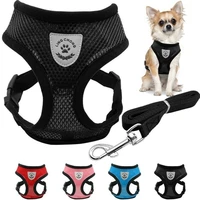 breathable mesh small dog cat pet harness and leash set puppy vest for chihuahua pug bulldog cat pet