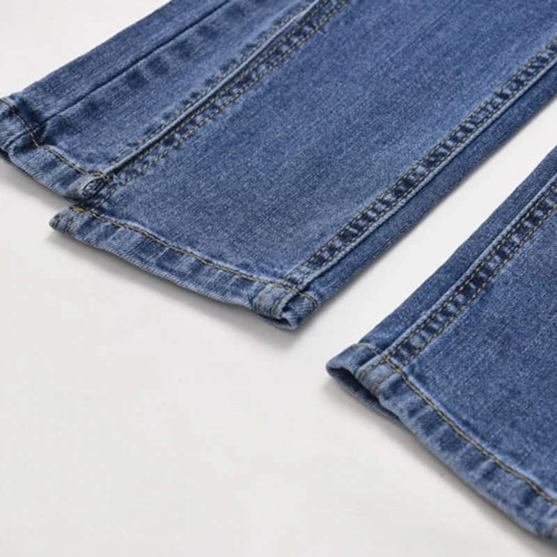 

SISPELL Pure Color Denim Pants For Female High Waist Patchwork Buttons Wide-legged Trousers Of Straight Fashion 2021