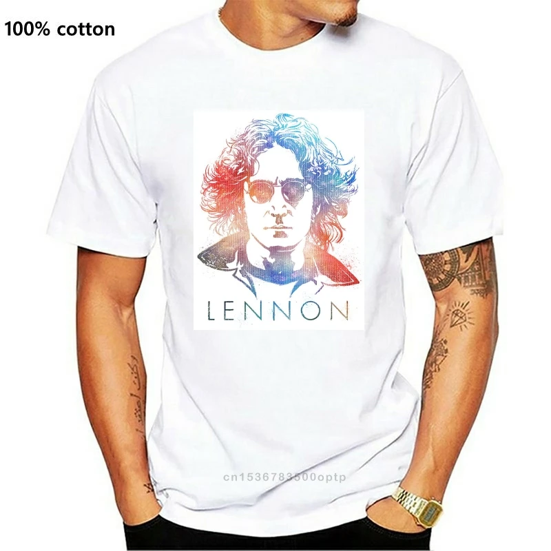 

Новинка, красочная Лицензионная футболка John Lennon для взрослых, модные футболки, летняя прямая Повседневная футболка из 100% хлопка с коротким ...