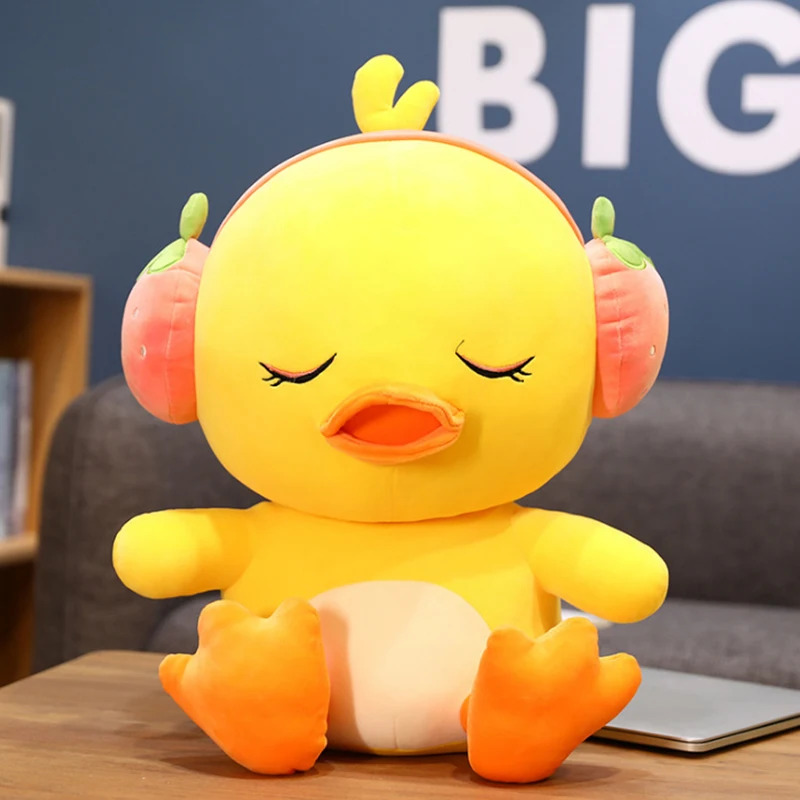 35 см маленькая Желтая утка плюшевые детские игрушки куклы мягкие милые наушники