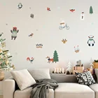 Рождественские настенные наклейки Funlife для детской комнаты, декор для детской комнаты, Мультяшные наклейки на окна с оленем, виниловые наклейки сделай сам, новогодний декор