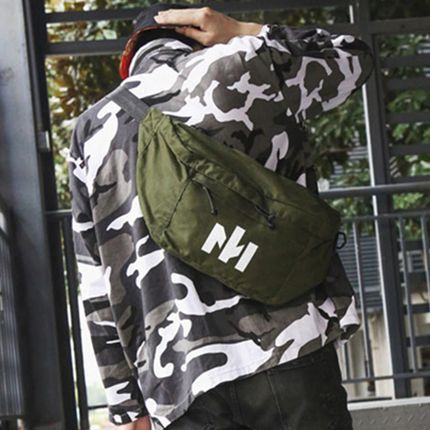 Модная вместительная холщовая поясная сумка AELFRIC забавная многофункциональная