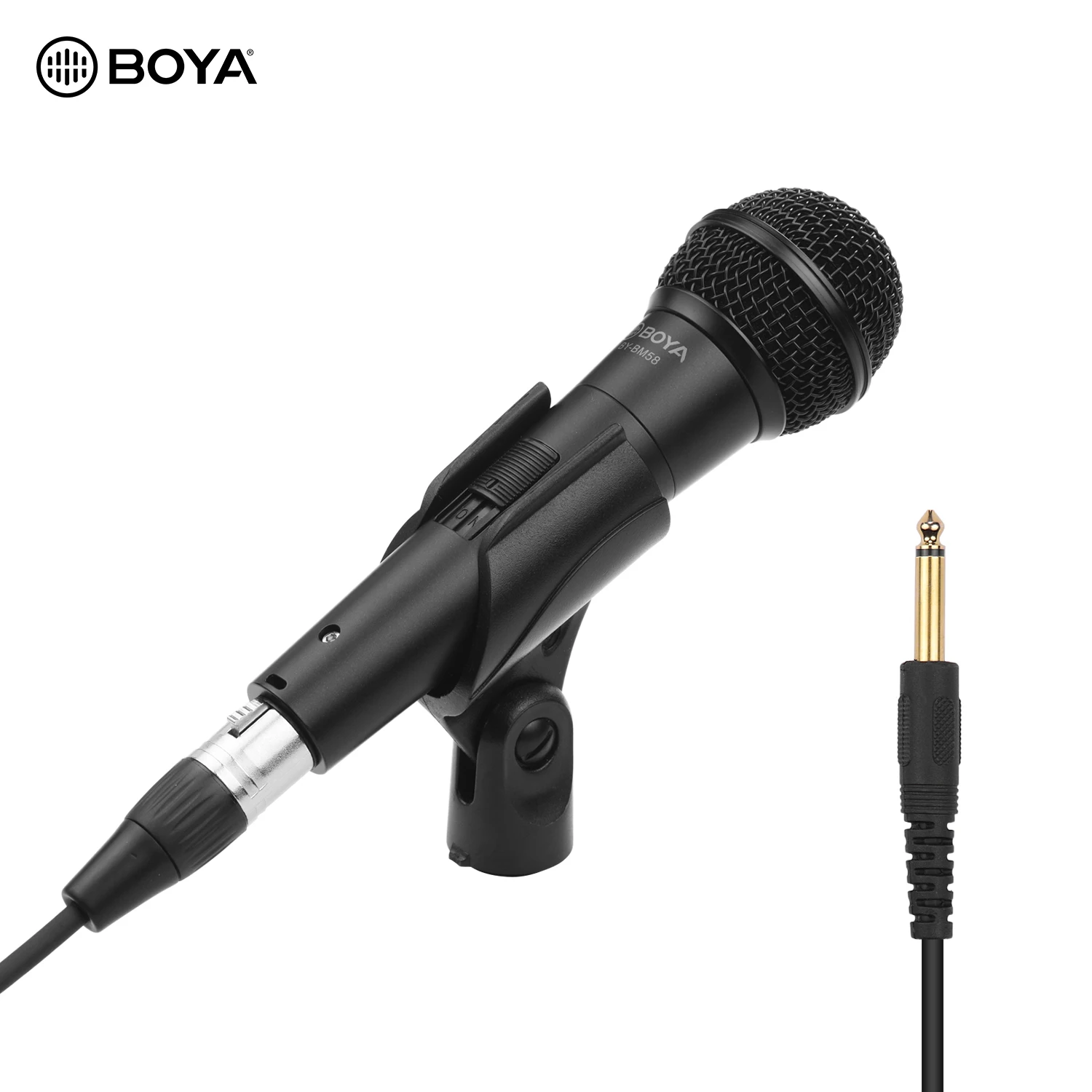 

BOYA BY-BM58 кардиоидный динамический вокальный микрофон для фотосъемки микрофон для пения сцены с кабелем XLR 5,0 м