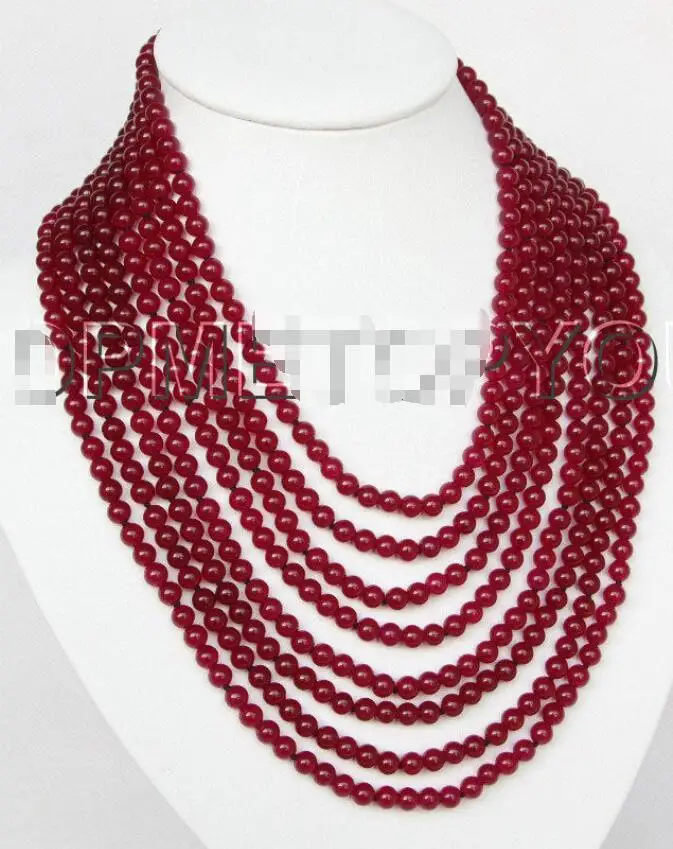 Бесплатная доставка&gt Натуральный 8row 17 &quot6 мм круглый темно-красный камень шарик