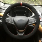 Чехол рулевого колеса автомобиля черная натуральная кожа замша для Chevrolet Malibu XL 2016-2019 Equinox 2017 Opel Ampera -E 2019