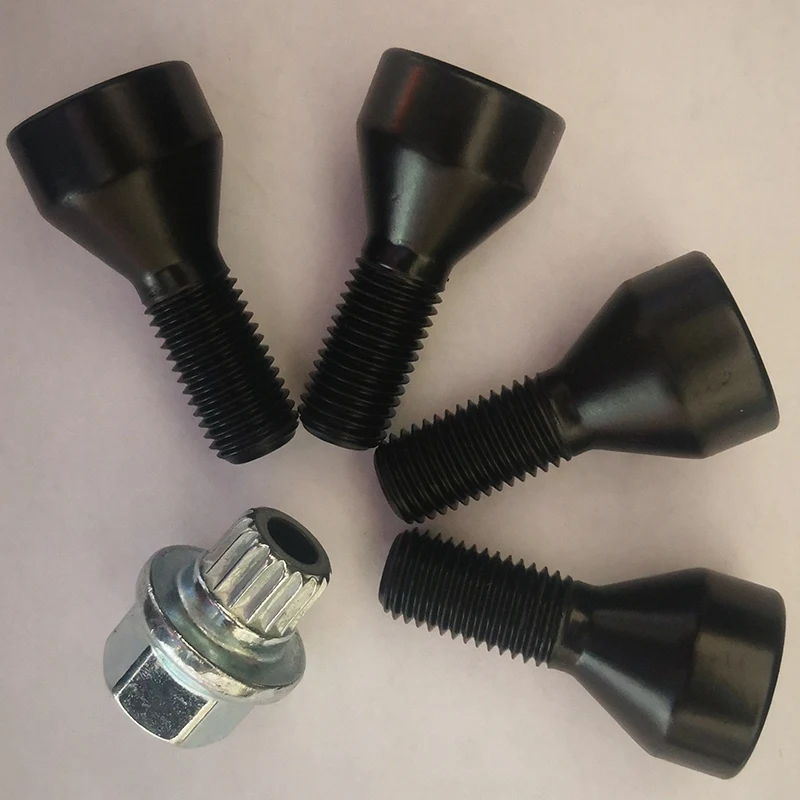 Черные зажимные болты 12 х1 5 шт. стальные 28 мм со склада с хвостовиком|Гайки и