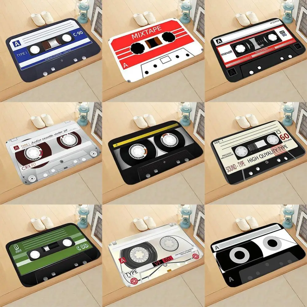 

Hot Sales Vintage Cassette Tape Non-slip Rectangle Door Mat Carpet Entrance Floor Decor