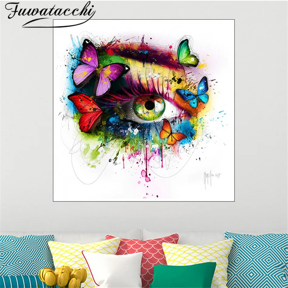 

Fuwatacchi Colorful Eye Wall Art Oil Printing Abstract Picture Spray Painting for Home Decor Living Room No Fram Print and Post