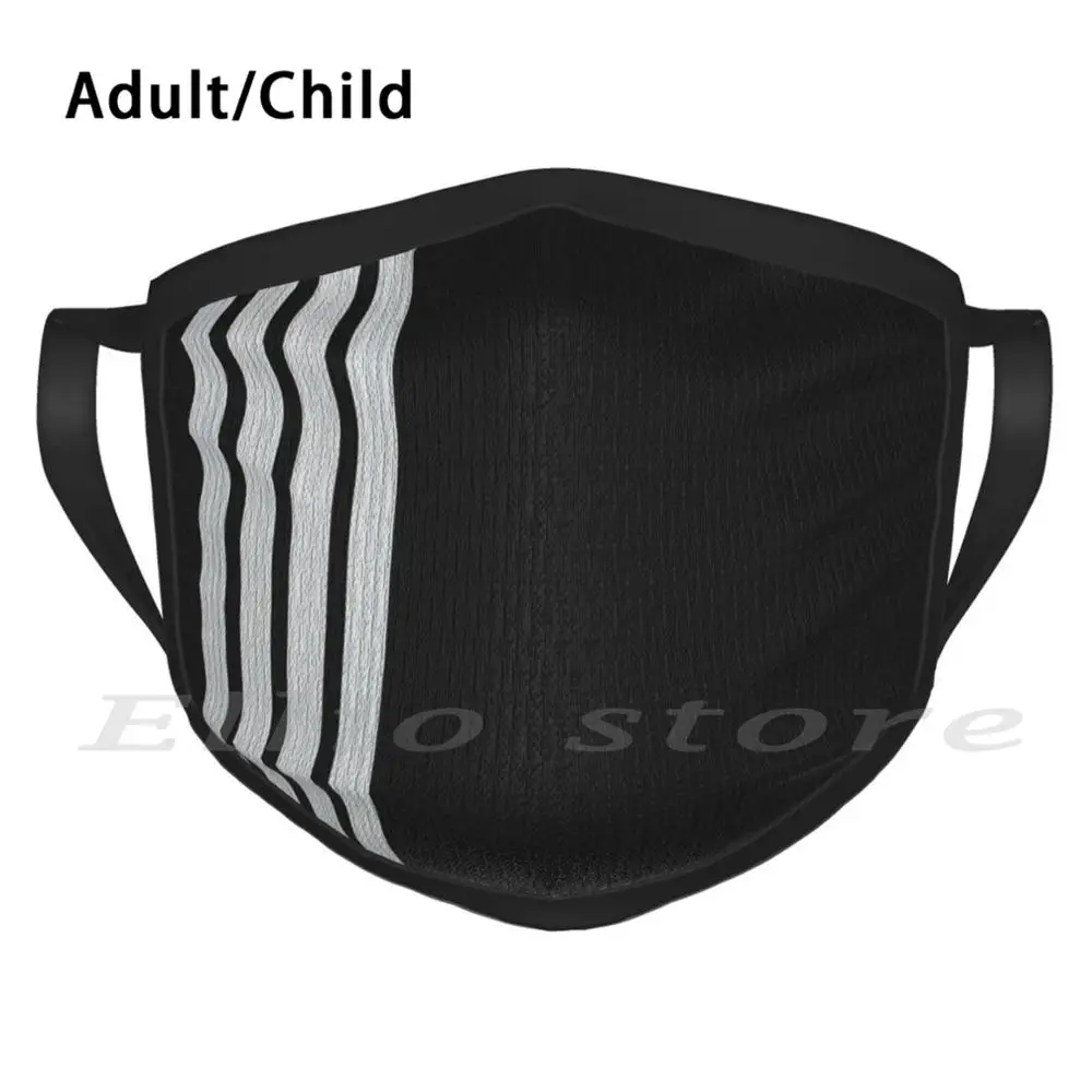 

Серебряные эполеты с принтом, моющаяся маска для защиты от пыли, эполеты, полосатые эполеты, авиационный капитан, аэробус, Боинг