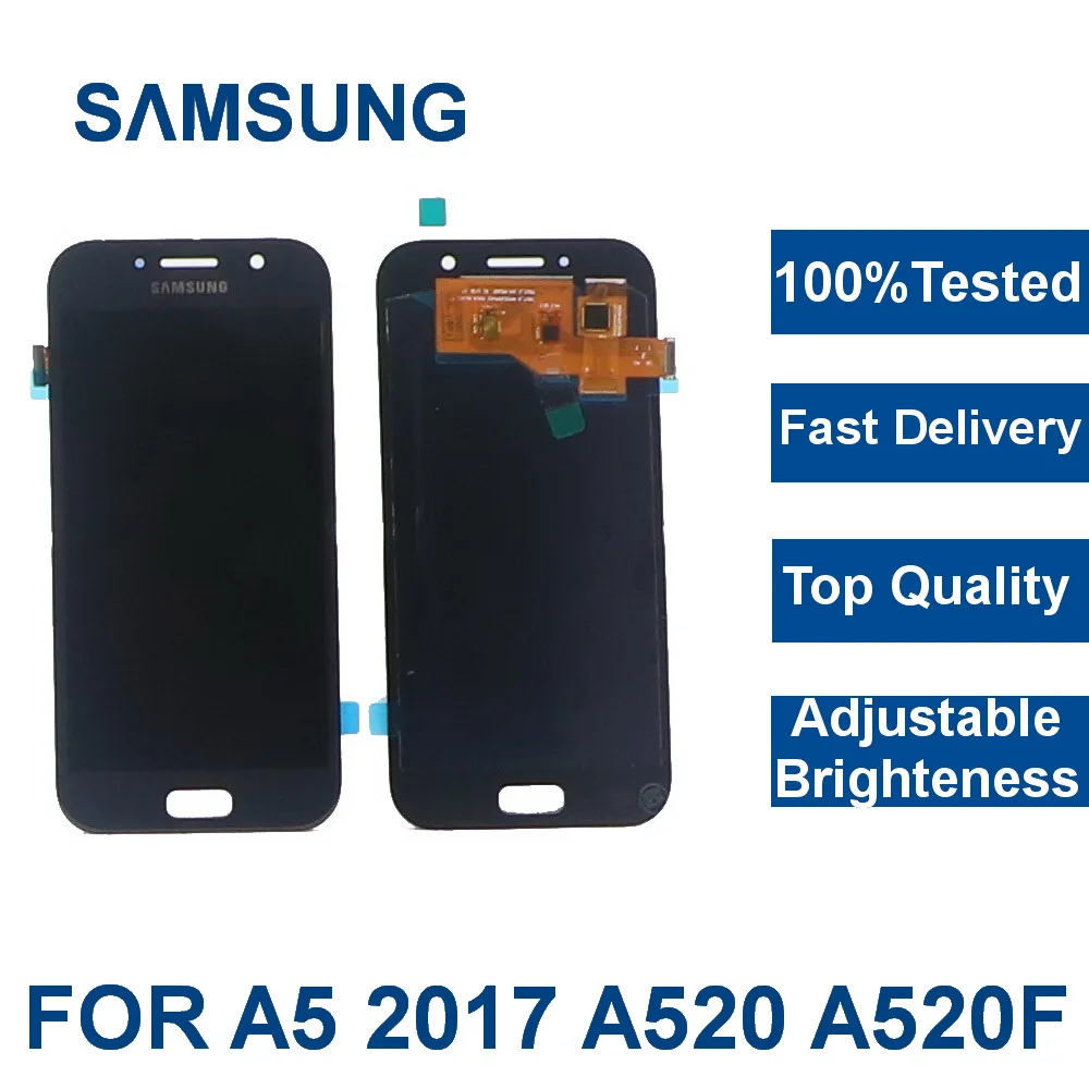 5 2 " LCD Display For Samsung Galaxy A5 2017 A520F SM-A520F A520 Touch Screen Digitizer Assembly replace With frame | Мобильные