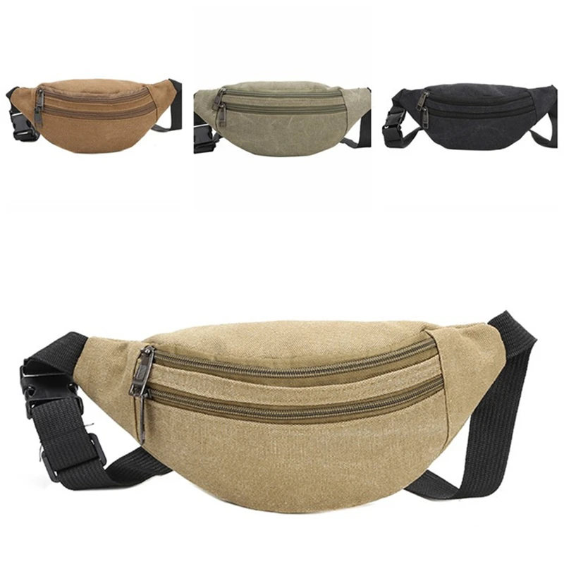 

Men Waist Bag Pack Purse Casual Large Phone Belt Bag Pouch Women's Canvas Travel Phone Bag Fanny Banana Bag Unisex Hip Bum Bag