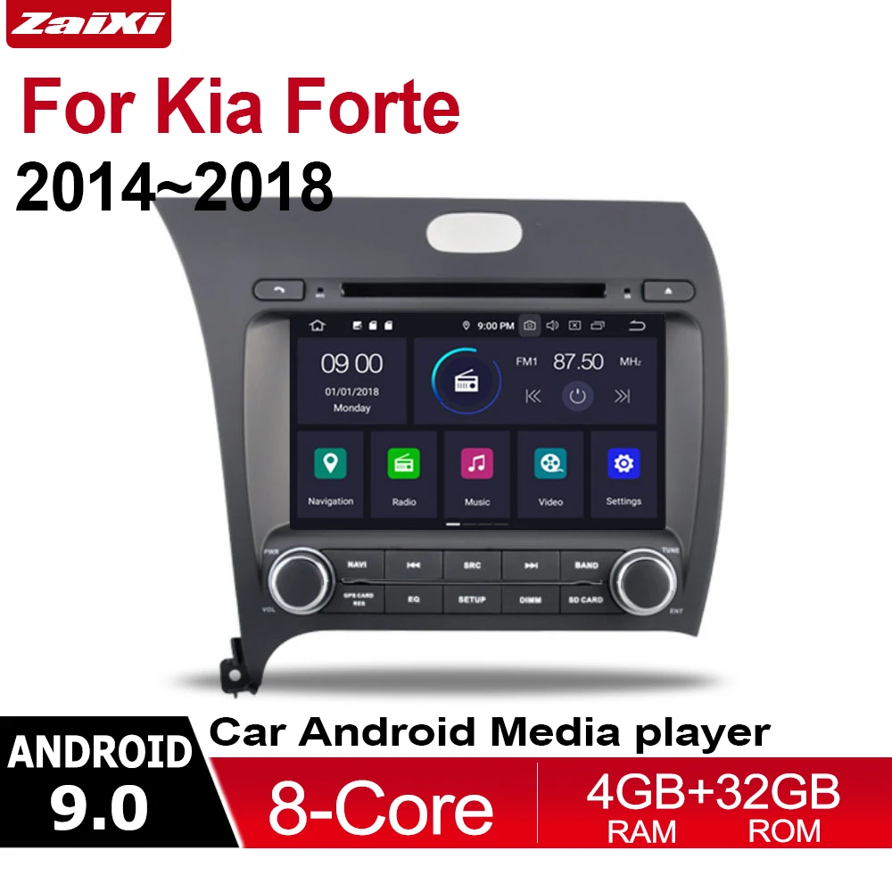 

Автомобильный мультимедийный плеер 2 Din, Android 9, Авторадио для Kia Forte 2014 ~ 2018, DVD, GPS, 8 ядер, 4 Гб + 32 ГБ, Bluetooth, Wi-Fi