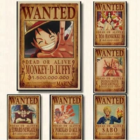 51 5x36cm home decor wall stickers vintage paper one piece wanted posters anime posters luffy chopper wanted