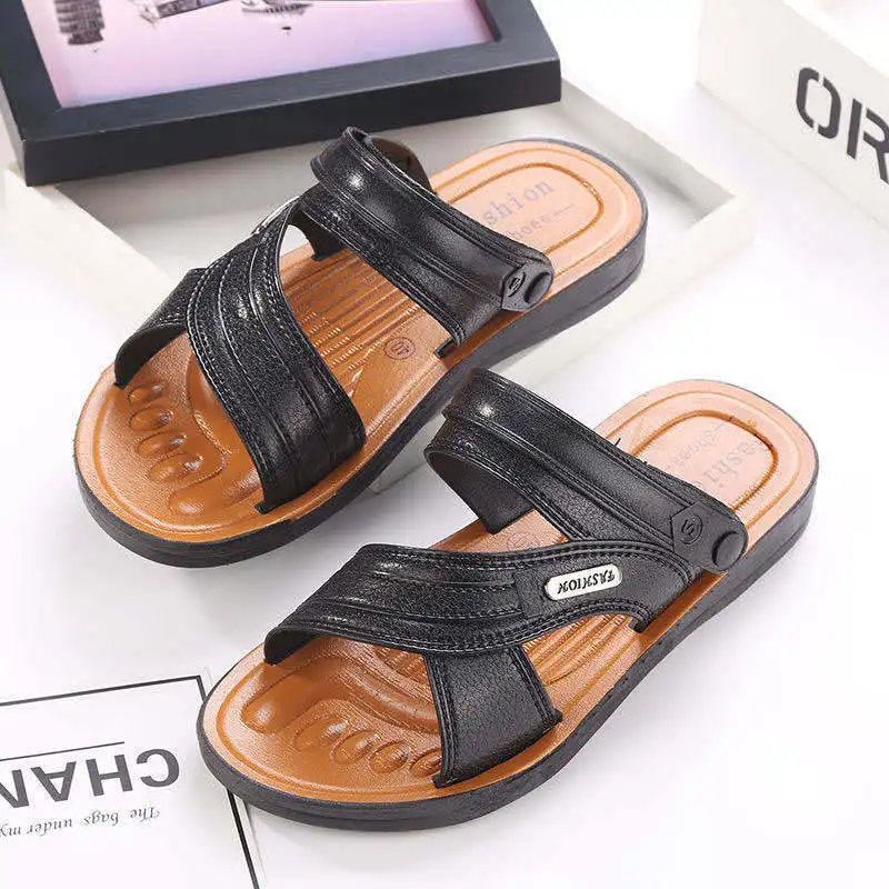 

2021 New Summer Men's Sandals Roman Style Slip-on Shallow Casual Flat Shoes High-quality Breathable Suitable for Outdoors Beach