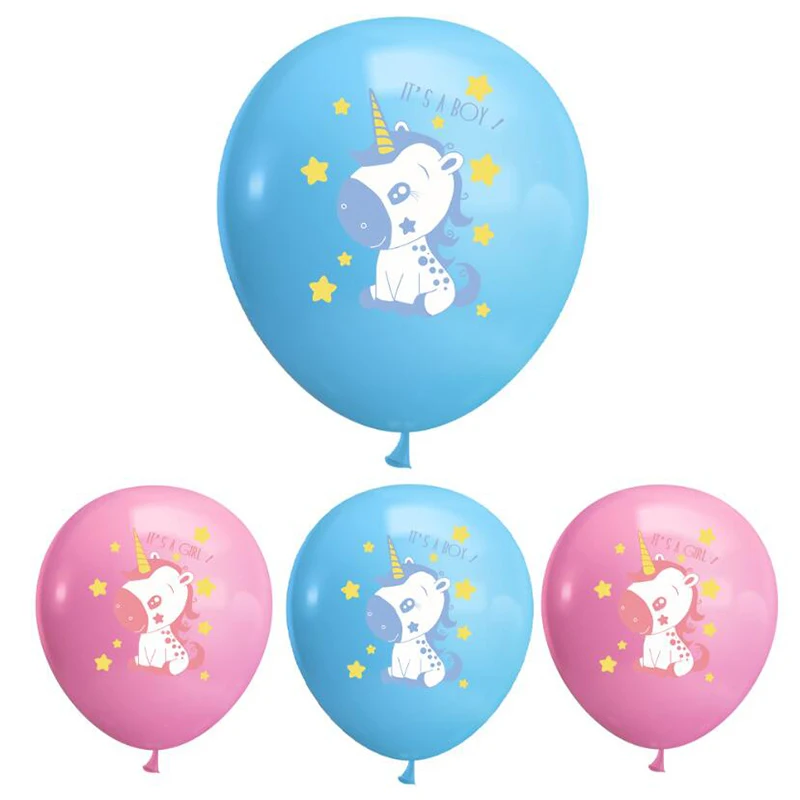 

12inch Boy Or Girl Gender Reveal Balloon Blue Pink Unicorn Latex Ballon For Gender Reveal Baby Shower Birthday Party Decoration