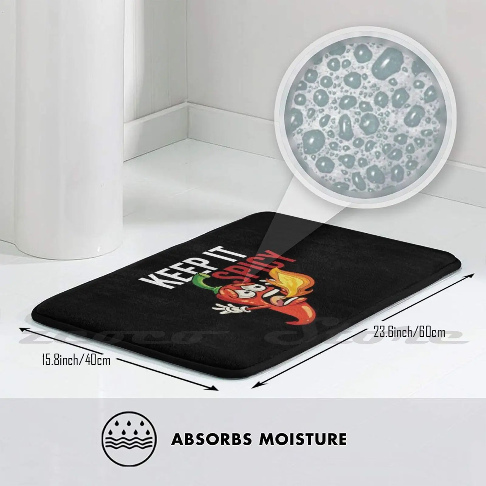 Мягкий Нескользящий Коврик с надписью Keep It Spicy Chili Hot Jalapeno