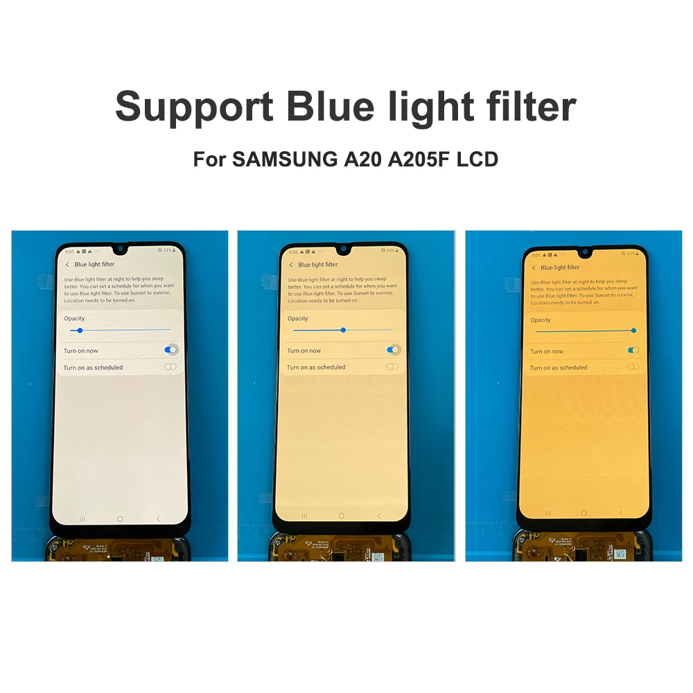 Pantalla t&aacute;ctil LCD Super AMOLED de 6,4 pulgadas para Samsung Galaxy A20, A205, SM-A205F, con cubierta de bater&iacute;a A20, A205FN, A205GN-2