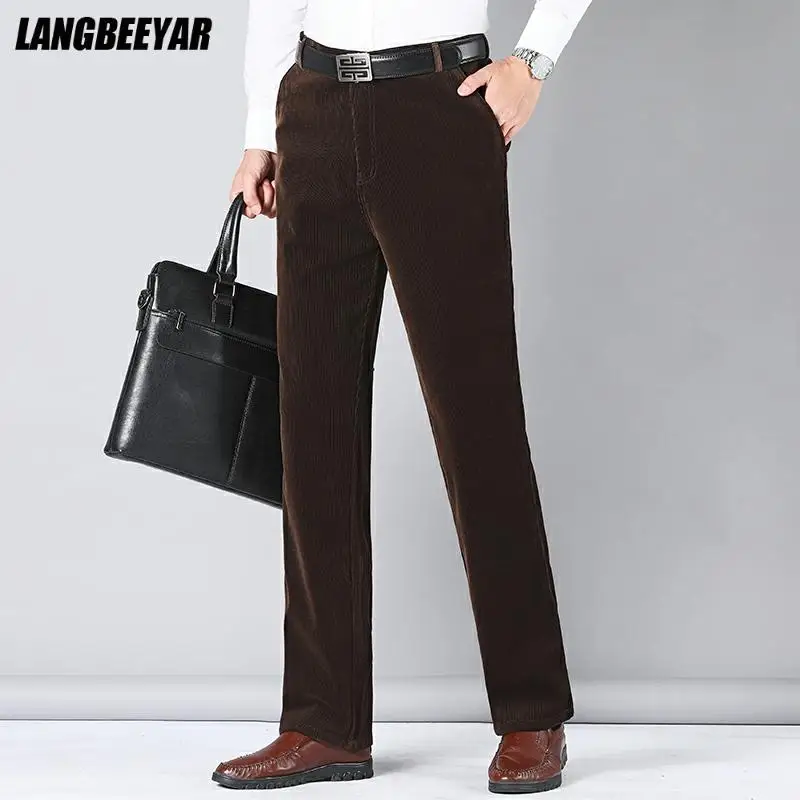 

Corduroy Top Quality New Brand Casual Fashion Regular Fit Long Mens Pants Fashions Straight Business Trousers Men Clothing