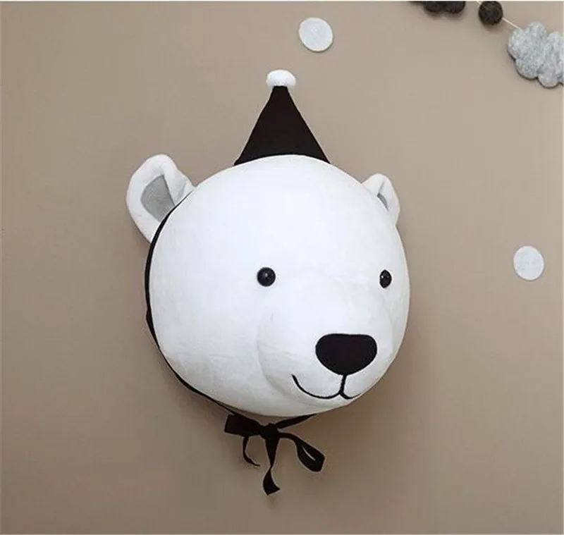 bear without hat INS скандинавский Слон Лось Единорог ребенок ручной работы детская подушка для детской кроватки Детская кроватка с амортизатором младенческой спальни Декор фотографии реквизит - Цвет: bear without hat