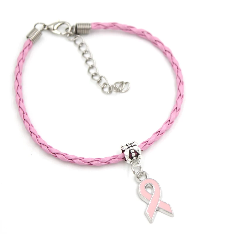 Новое поступление браслет для рака груди желтая розовая лента очаровательные