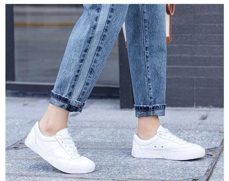 

#3114 High Waist Harem Jeans Women Casual Loose Boyfriend Denim Jeans For Women Ankle-length Ladies Jeans Side Striped Autumn