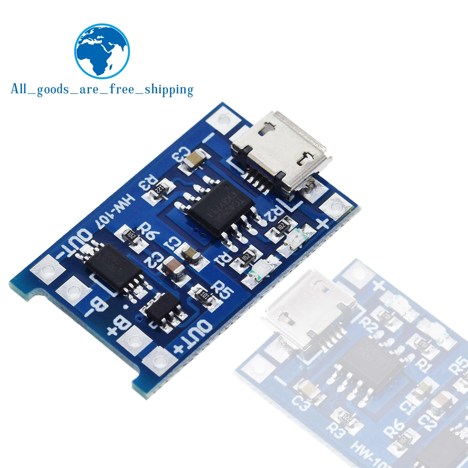 5 шт. Micro USB 5 в 1A 18650 TP4056 модуль зарядного устройства литиевой батареи зарядная плата с защитой двойные функции 1A li-ion