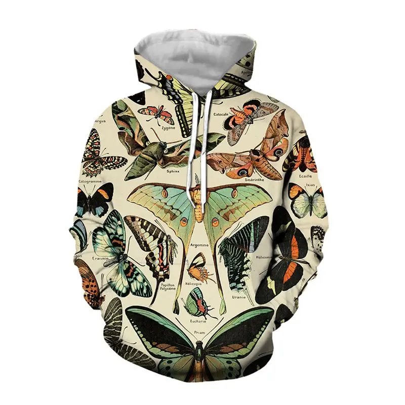 

Birds Butterfly Fashion Hoodie Men 3d Print Streetwear Harajuku Hooded Sweatshirts Men Clothing Vintage Clothes Men