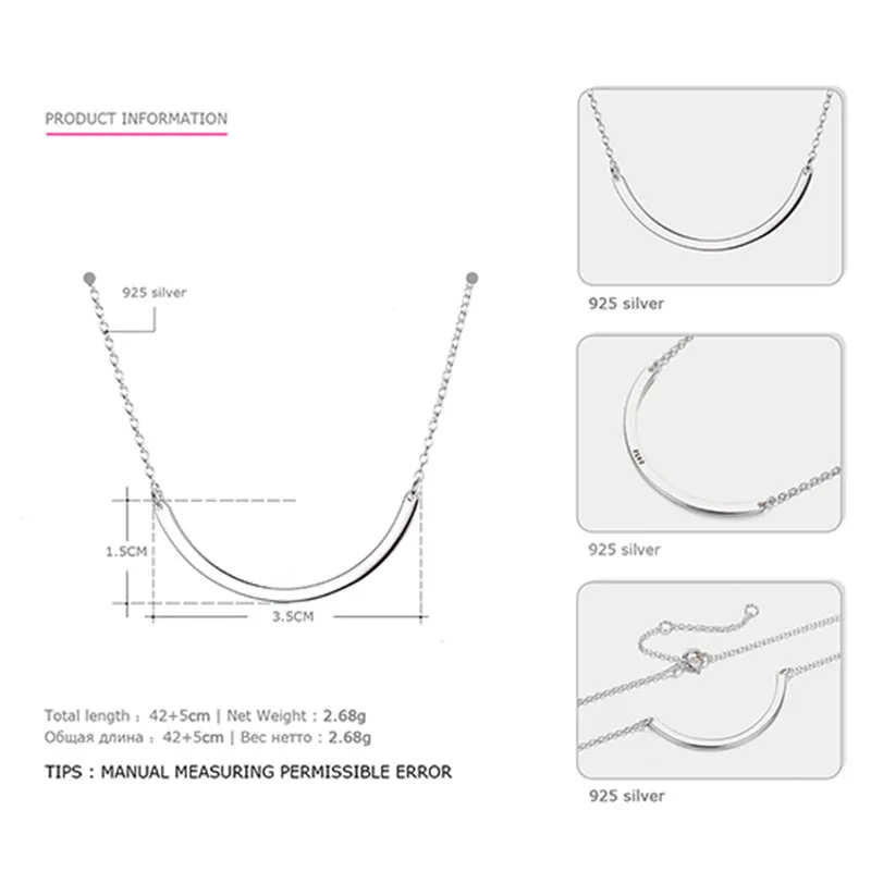 Ожерелья CC из чистого серебра 925 пробы для женщин минималистичный чокер в форме