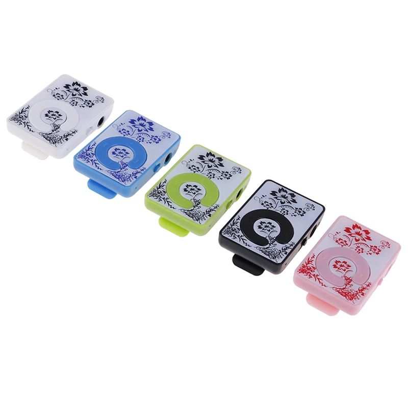 1 шт. портативный мини клип цветочный узор MP3 плеер музыкальный медиа Поддержка