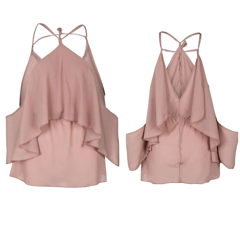 Женские однотонные топы с открытыми плечами и коротким рукавом для лета пляжные