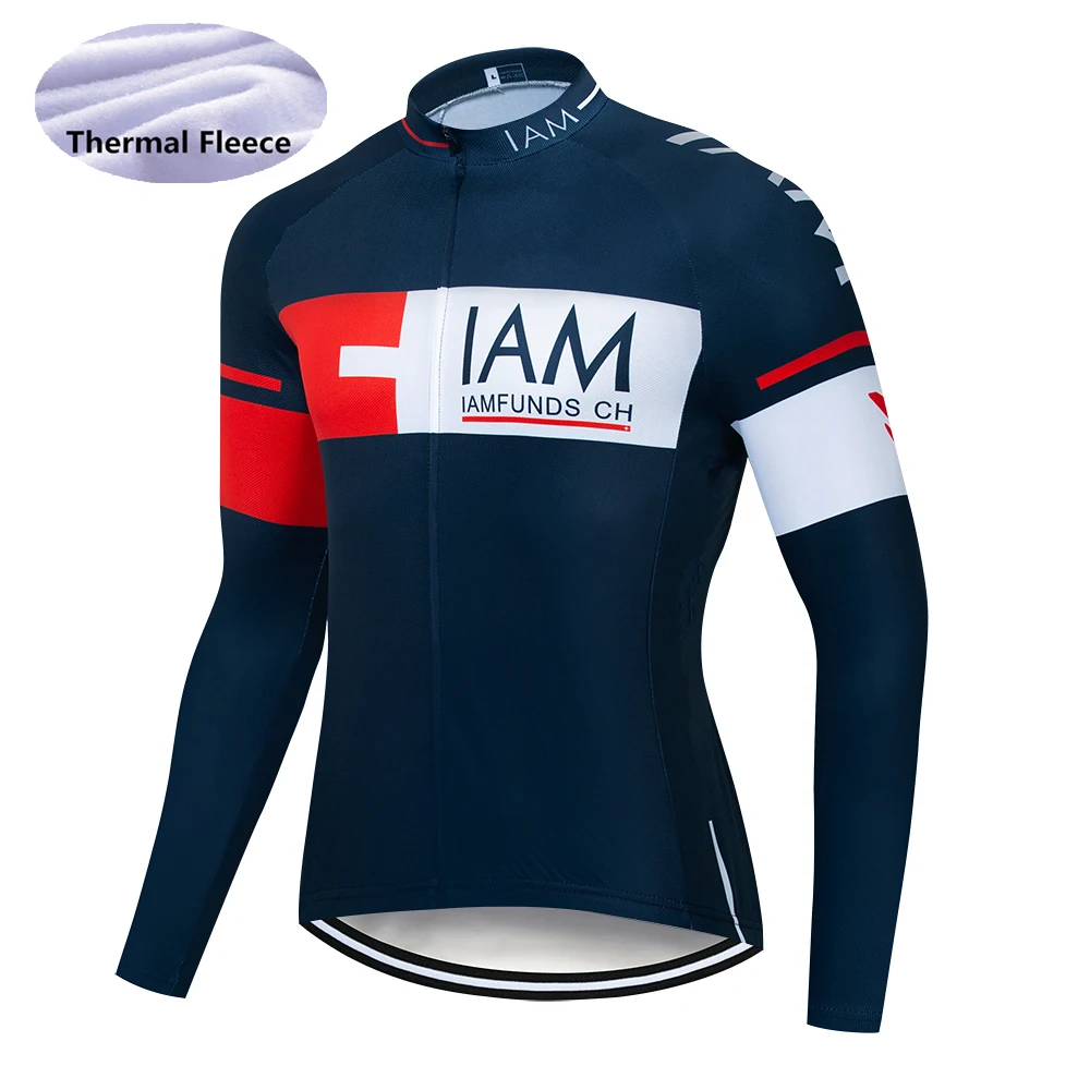 Fleece jersey High Quality new IAM Long Sleeve Team Warm winter Cycling Jerseys new Long sleeve Suit Cycling Clothing/Ropa Ciclismo - Цвет: Fleece jersey