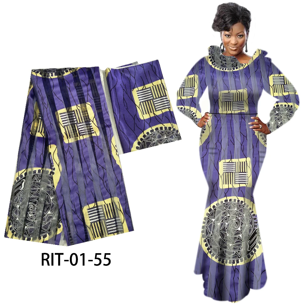 Ткань в африканском стиле ткань из органзы с цифровой печатью 4 Ярда подходит к 2