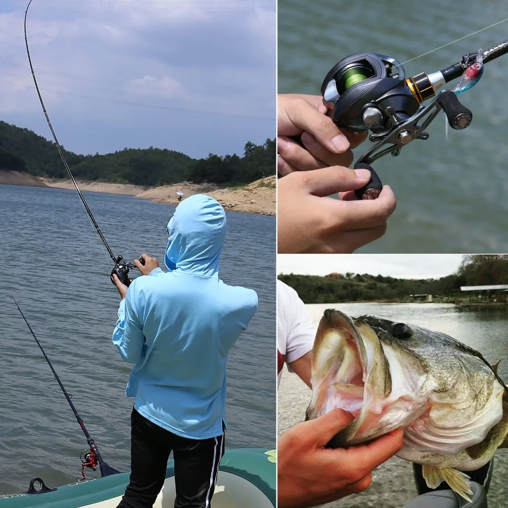 

Sougayilang Lure Fishing Rod and Baitcasting Reel Combo 4 Section M Power Left/Right Hand Casting Reel Fishing Combos Set