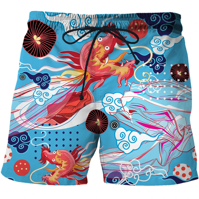 Beach Pants Men's Abstract animal pattern Loose Couple Shorts Seaside Holiday Can Be Launched Hot Spring Swimming Trunks